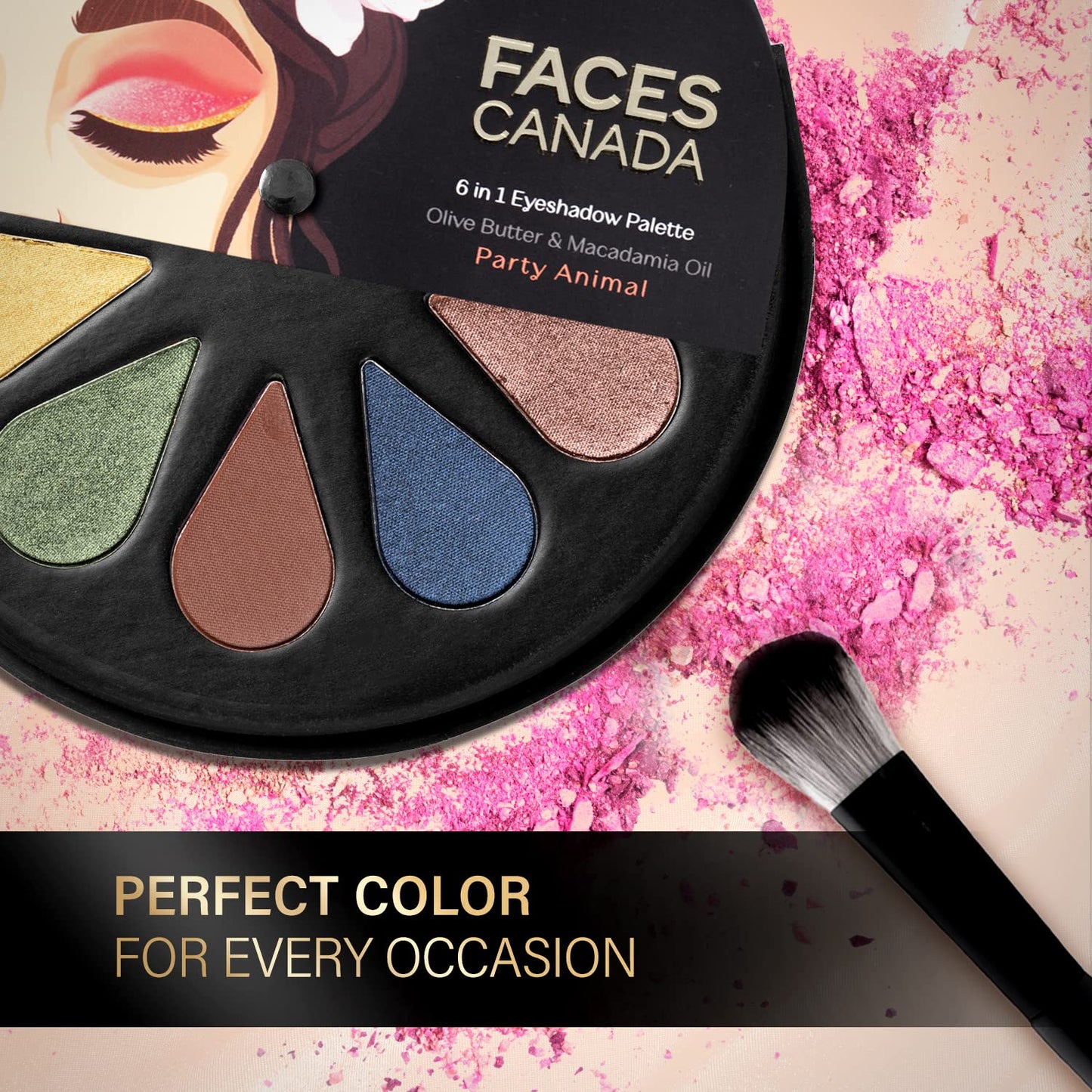 FACES 6 IN 1 EYESHADOW PALETTE 04 PARTY ANIMAL 6G