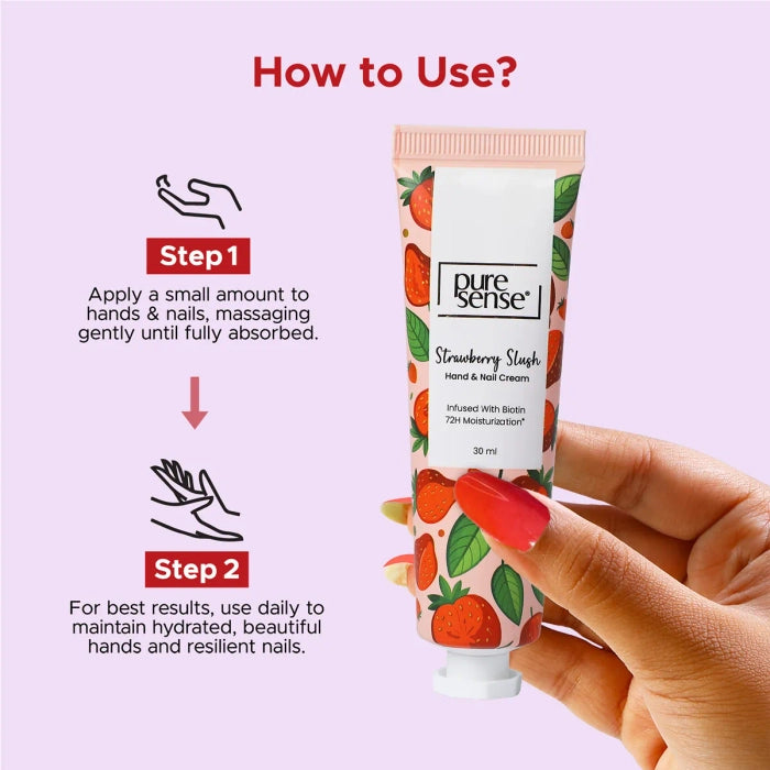 प्योर सेंस स्ट्रॉबेरी स्लश हैंड और नेल क्रीम 30ML