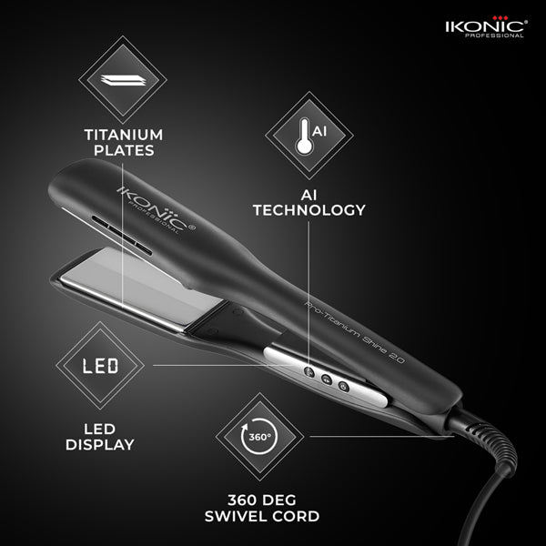 IKONIC PROFESSIONAL HAIR STRAIGHTENER PRO TITANIUM SHINE