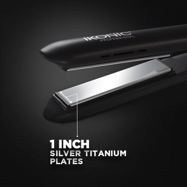 IKONIC PROFESSIONAL HAIR STRAIGHT SLIM TITANIUM SHINE BLACK SILVER