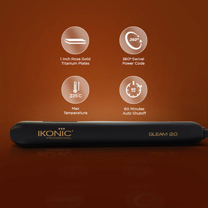 IKONIC PROFESSIONAL HAIR STRAIGHTENER GLEAM ROSE