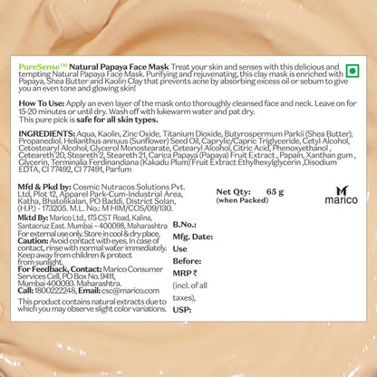 PURE SENSE PAPAYA FACE MASK 65 GM