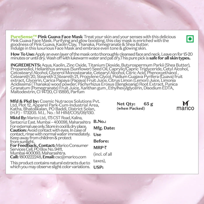 PURE SENSE FACE MASK PINK GUAVA