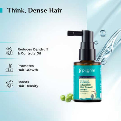 PILGRIM 3% REDENSYL & 4% ANAGAIN ADVANCED HAIR GROWTH SERUM FOR DANDRUFF 30ML