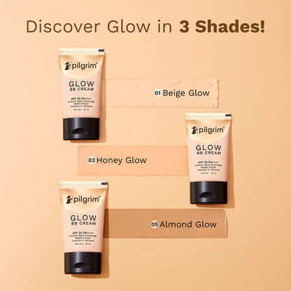 PILGRIM BB CREAM GLOW 01 BEIGE GLOW WITH SPF50 30ML