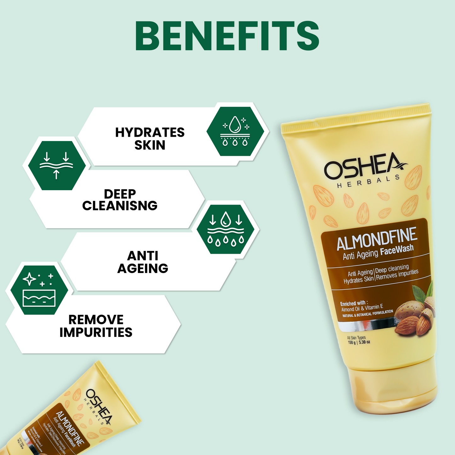 OSHEA FACEWASH ALMONDFINE 150G