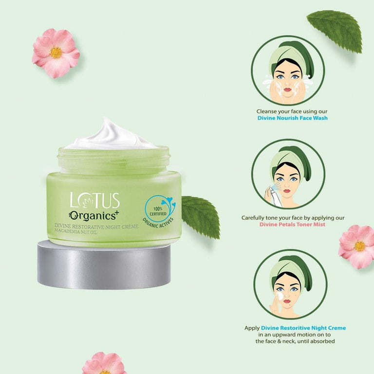 LOTUS ORGANICS DIVINE RESTORING CREAM NIGHT 50GM