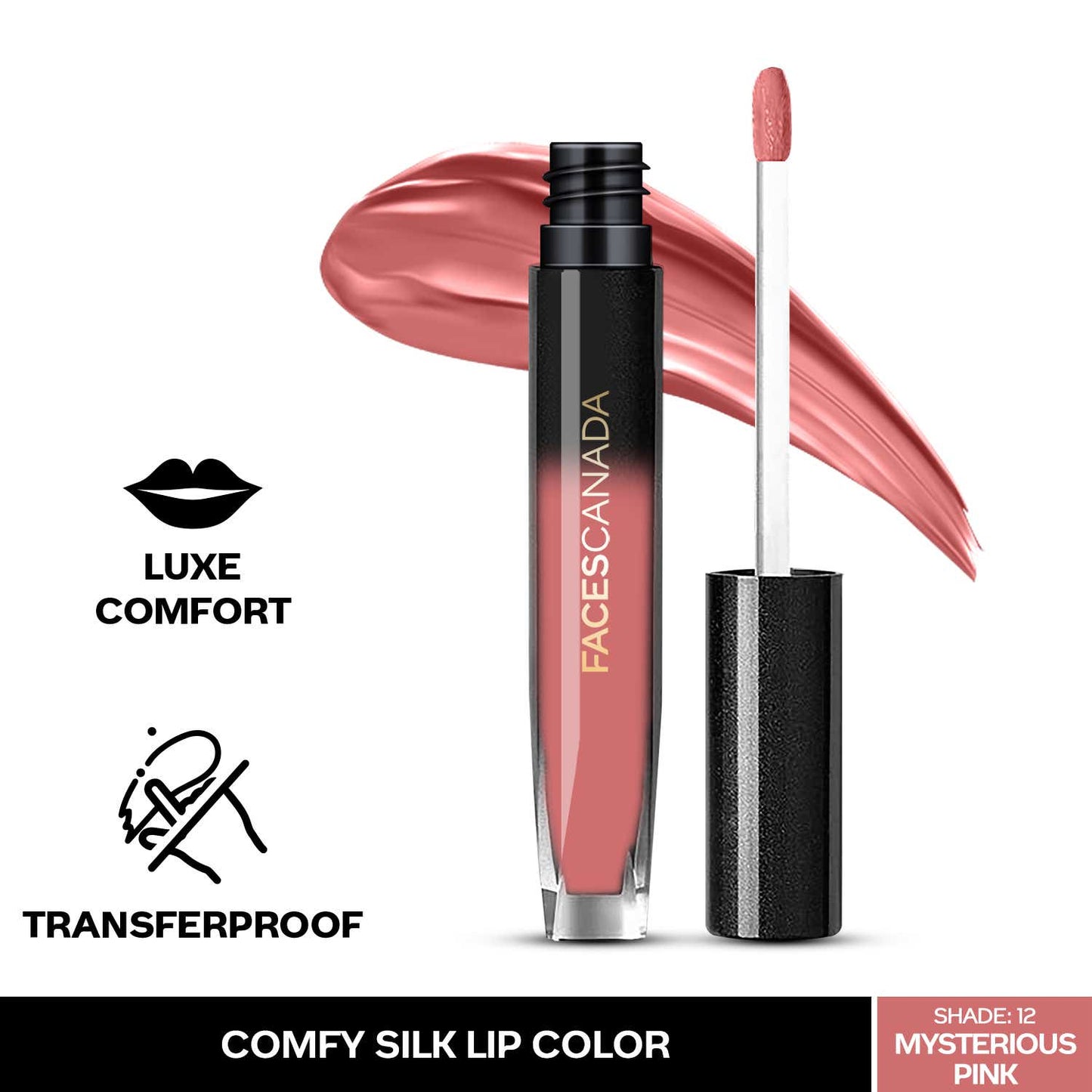 Faces Canada Comfy Silk Liquid Lipstick Mysterious Pink 12