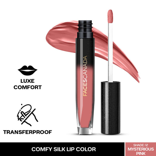 Faces Canada Comfy Silk Liquid Lipstick Mysterious Pink 12