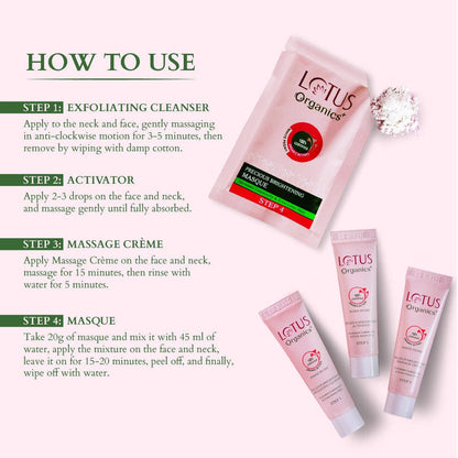 LOTUS ORGANICS PRECIOUS BRIGHTENING FACIAL KIT 47GM