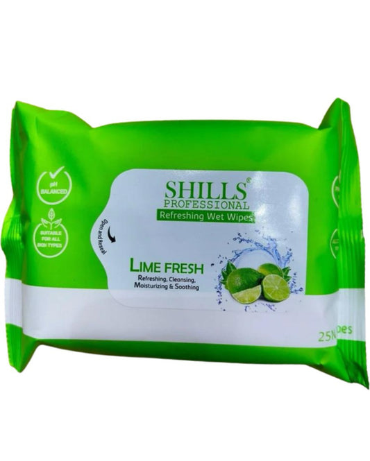 SHILLS WET WIPES LIME FRESH 25N
