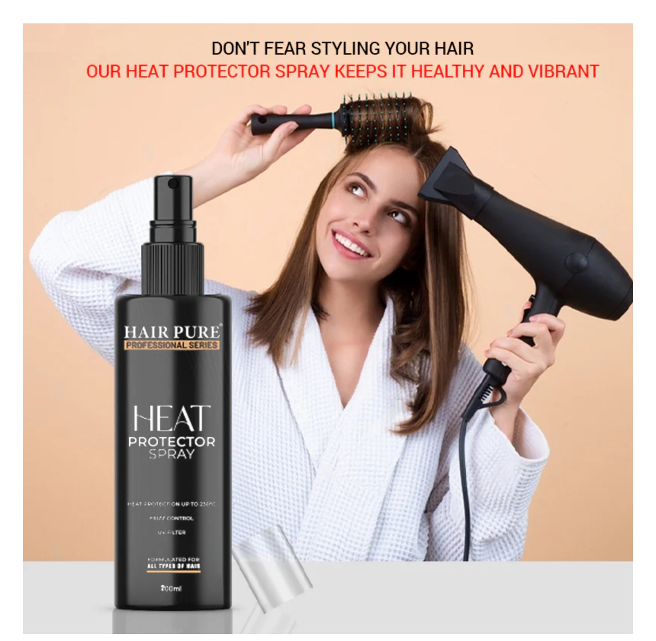 HAIR PURE HAIR SPARY HEAT PROTECTOR 200ML