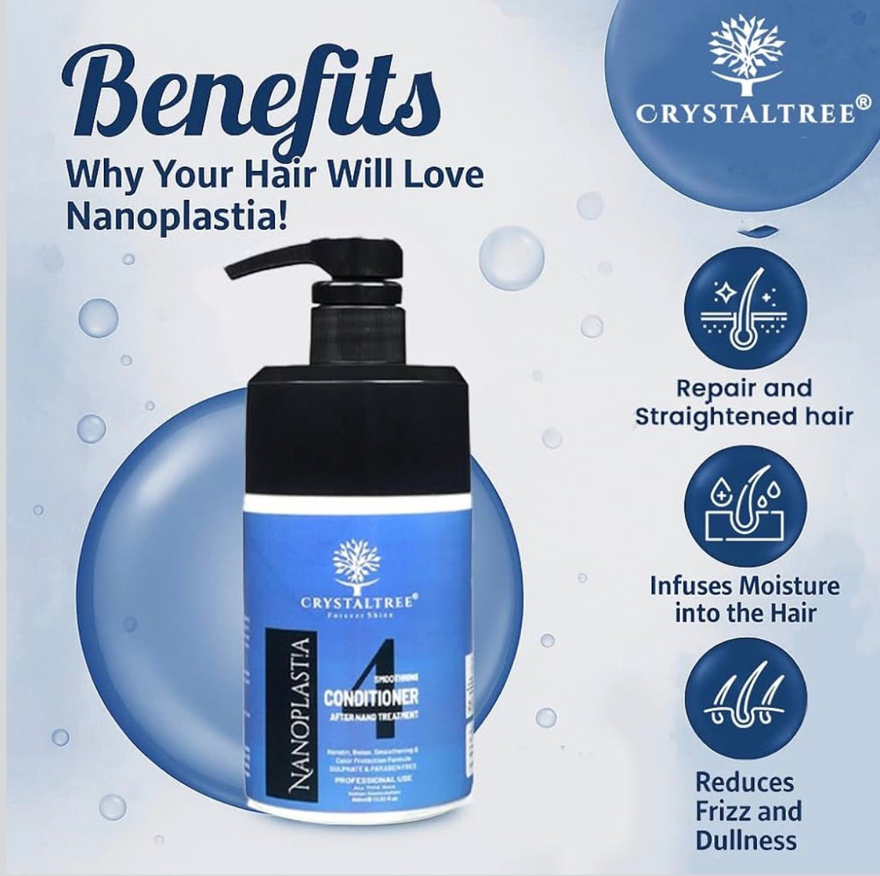 CRYSTALTREE NANOPLASTIA SMOOTHING CONDITIONER AFTER NANO TREATMENT 4 400ML