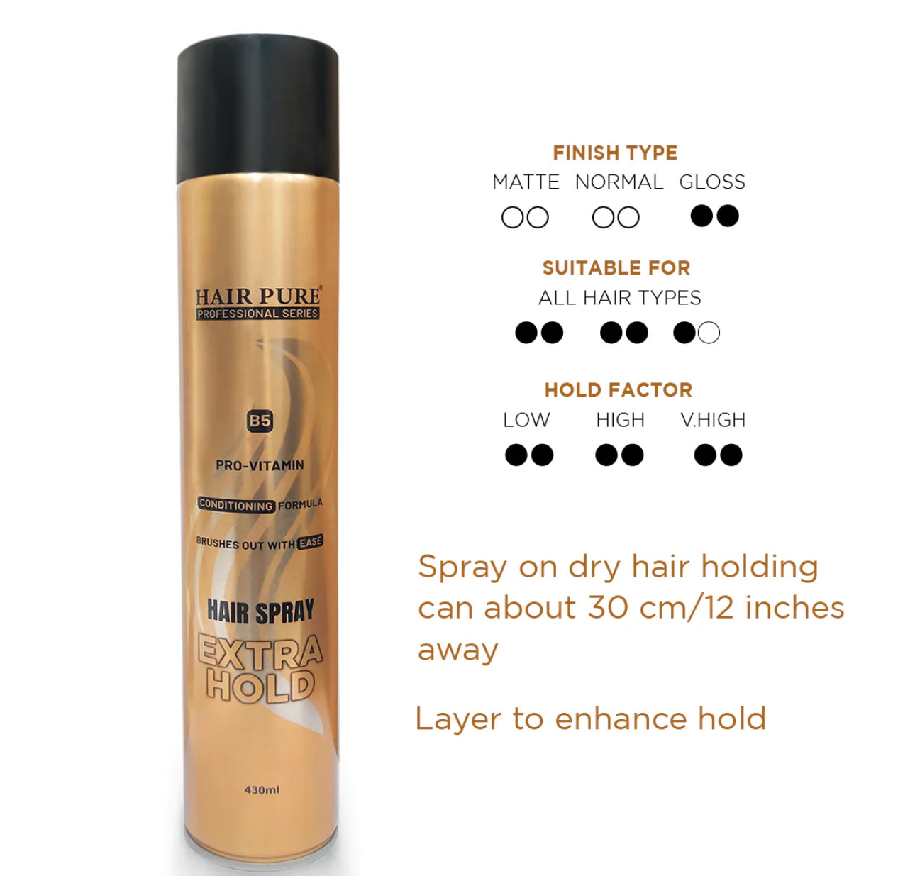 HAIR PURE HAIR SPRAY EXTRA HOLD 430ML