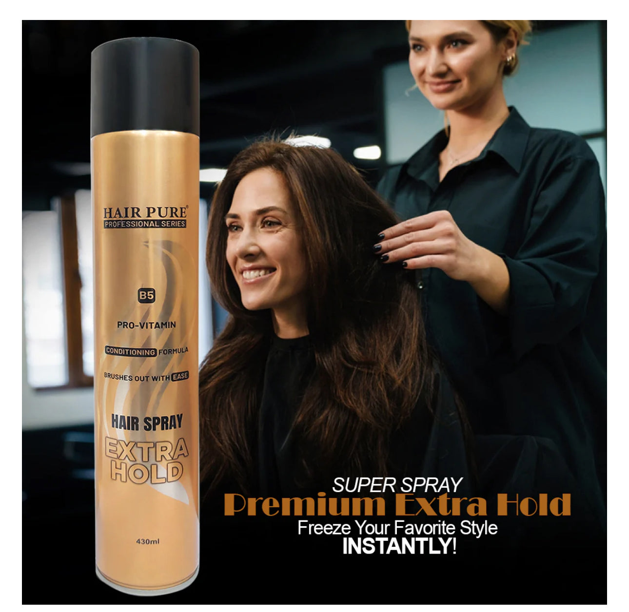 HAIR PURE HAIR SPRAY EXTRA HOLD 430ML
