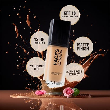 FACES FOUNDATION 3IN1 021 WARM NATURAL 30ML