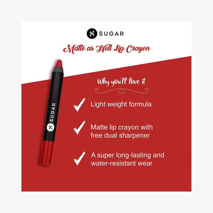 SUGAR LIP CRAYON MATTE AS HELL 01 SCARLET O`HARA 2.8 G