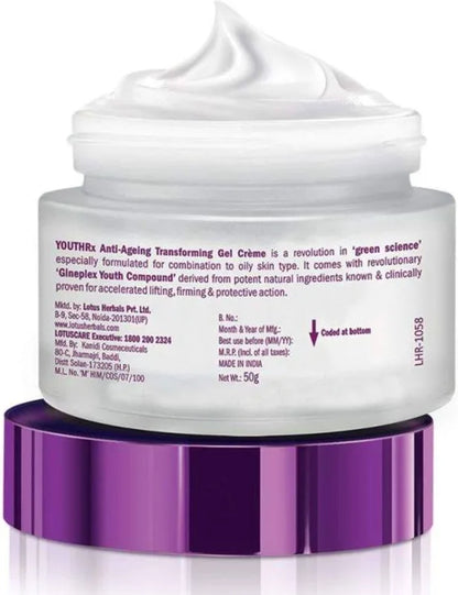 LOTUS HERBALS YOUTHRX ANTI AGEING GEL CREAM 50 GM