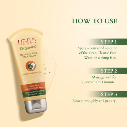 लोटस ऑर्गेनिक्स डीप-क्लीन्स फेस वॉश 80G