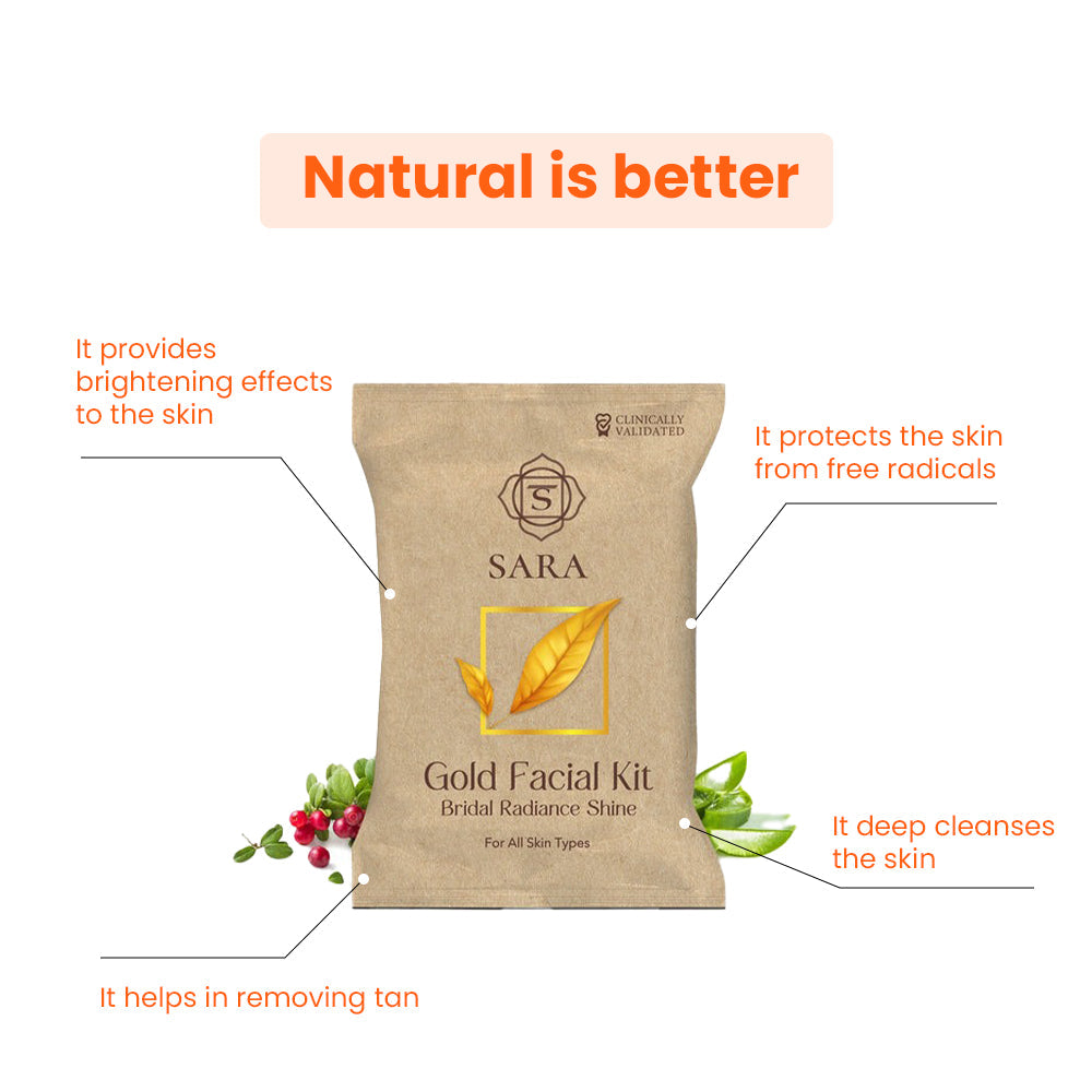 सारा ब्यूटी फेशियल किट गोल्ड