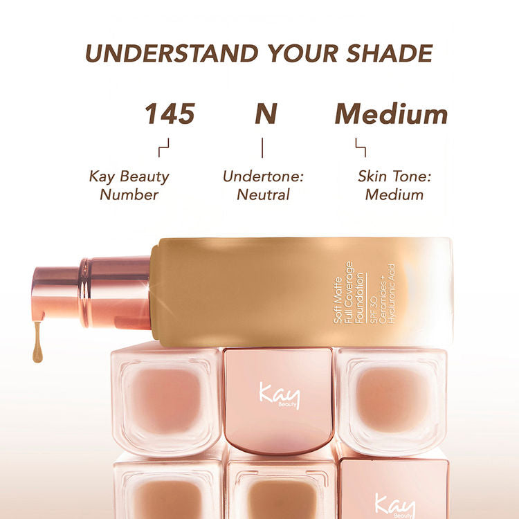 KAY BEAUTY SOFT MATTE FULL COVERAGE FOUNDATION 145N MEDIUM