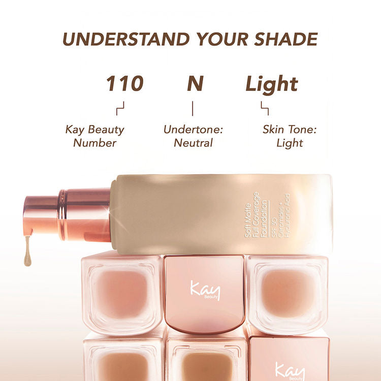 KAY ब्यूटी सॉफ्ट मैट फुल कवरेज फाउंडेशन 110N लाइट 30ML