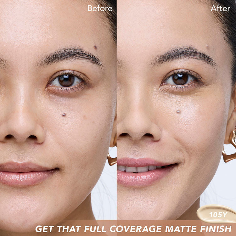 KAY ब्यूटी सॉफ्ट मैट फुल कवरेज फाउंडेशन 105Y लाइट 30ML