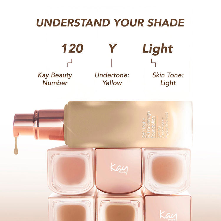 KAY ब्यूटी सॉफ्ट मैट फुल कवरेज फाउंडेशन 120Y लाइट 30ML
