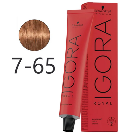 SCHWARZKOPF IGORA ROYAL 7-65 MEDIUM BLONDE CHOCOLATE GOLD 60ML