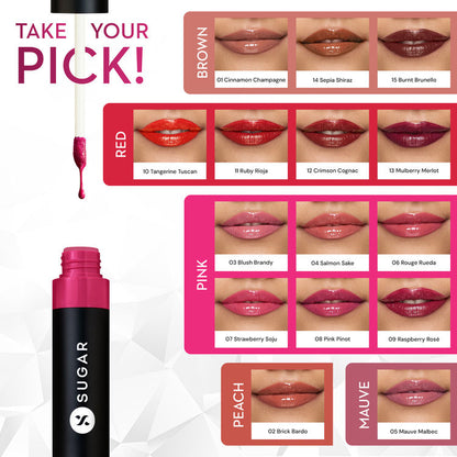 शुगर पार्टनर इन शाइन ट्रांसफरप्रूफ लिप ग्लॉस 11 रूबी रियोजा 3ML