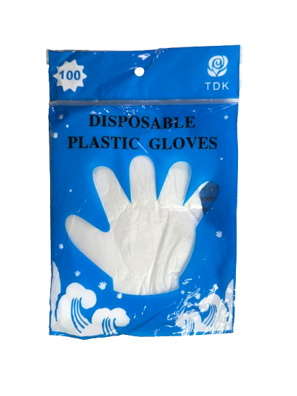 HAND GLOVES DISPOSABLE PLASTIC