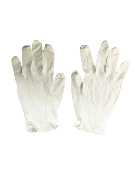 HAND GLOVES LATEX WHITE=2 PCS