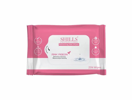 SHILLS WET WIPES PINK PIGEON 25N