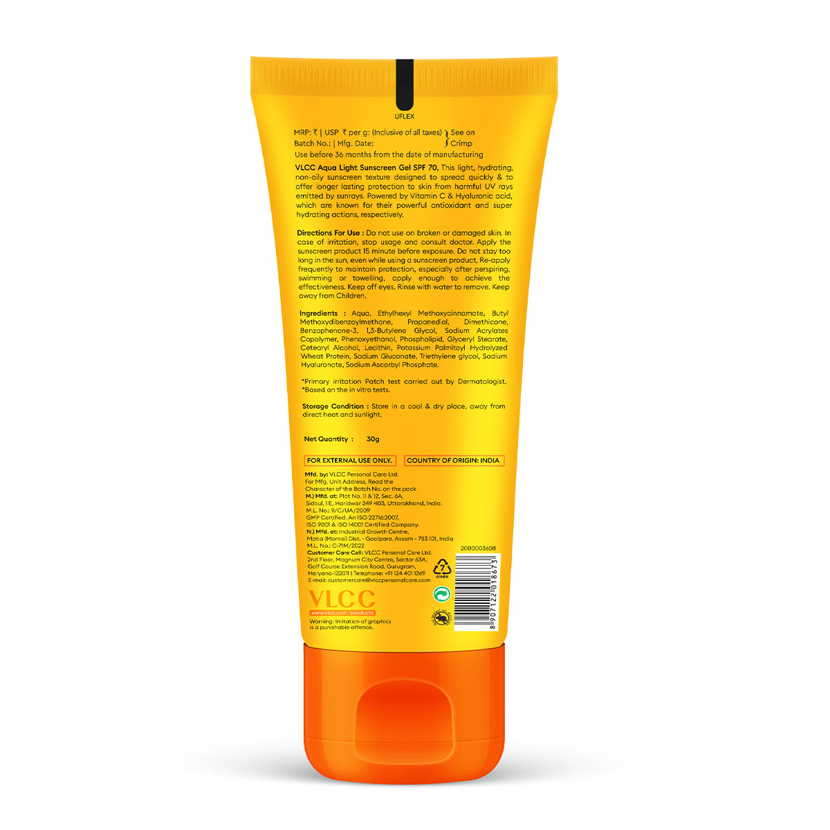 VLCC SPF 70 SUN SCREEN AQUA LIGHT GEL 30G