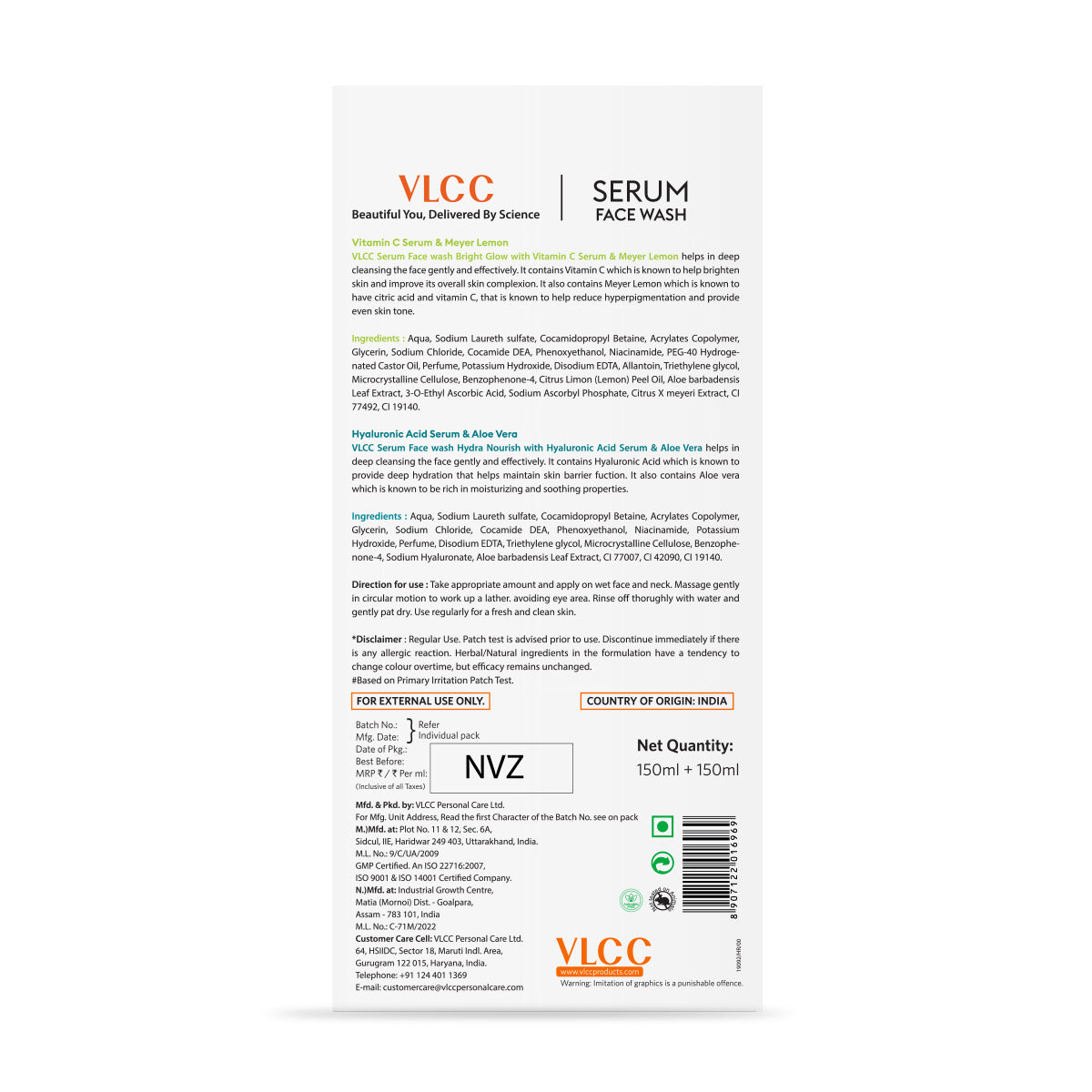 VLCC SERUM FACE WASH MEYER LEMON VITAMIN C SERUM