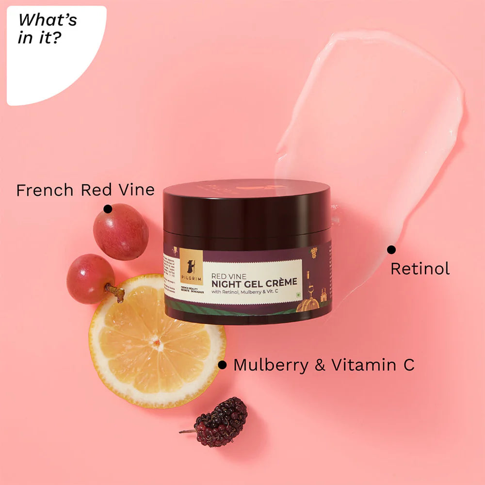 PILGRIM RED VINE NIGHT GEL CREAM 50GM