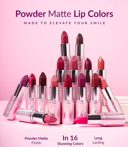 LOTUS MAKEUP ECOSTAY POWDER MATTE LIP COLOR TOO MUCH DRAMA PM02 4.2G