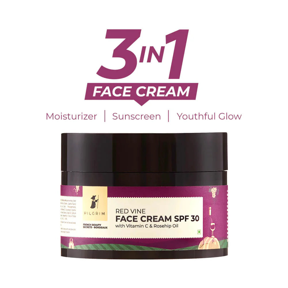 PILGRIM SPF 30 RED VINE FACE CREAM 50GM