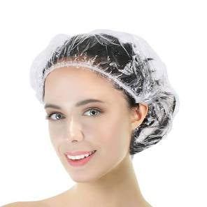 DISPOSABLE SHOWER CAP PLASTIC 100 PCS