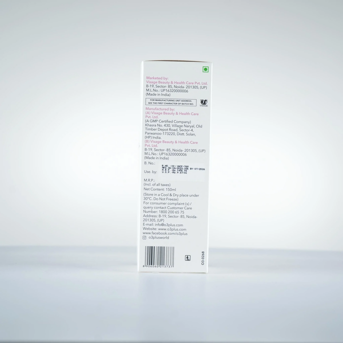 O3 WHITEN CLEANSER FOAM 150 G