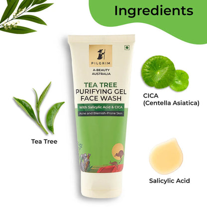 PILGRIM TEA TREE PURIFYING GEL FACE WASH 100ML