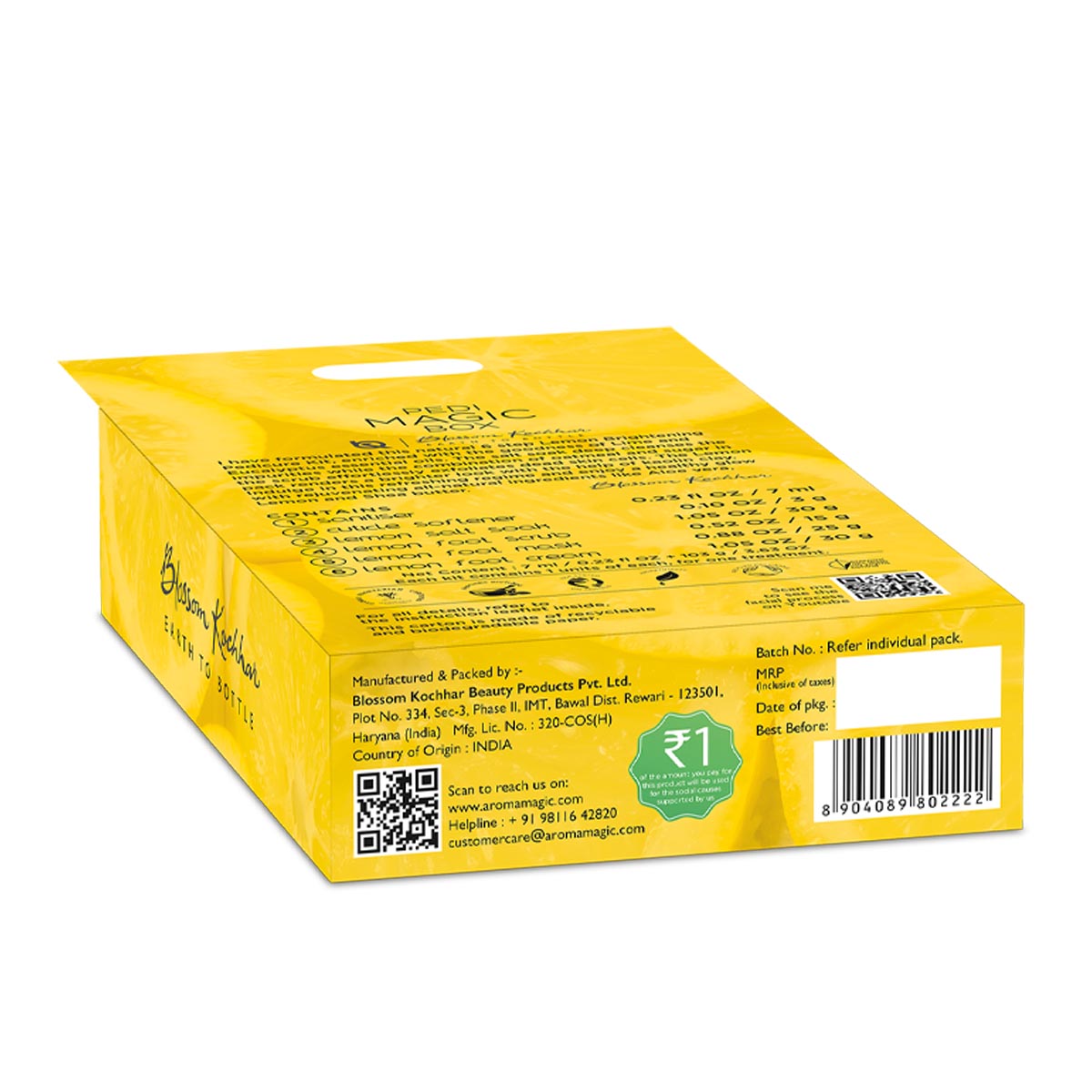 अरोमा मैजिक मैनीक्योर 6 स्टेप ब्राइटनिंग लेमन किट 83G 7ML