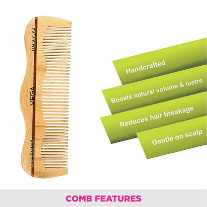 VEGA CLASSIC WOODEN HAIR COMB HMWC 04 1N