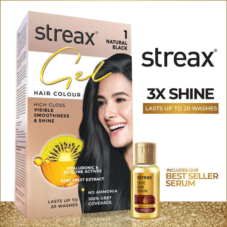 STREAX HAIR COLOUR GEL 01 NATURAL BLACK