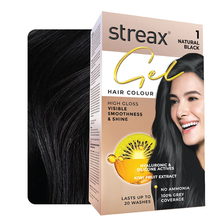 STREAX HAIR COLOUR GEL 01 NATURAL BLACK