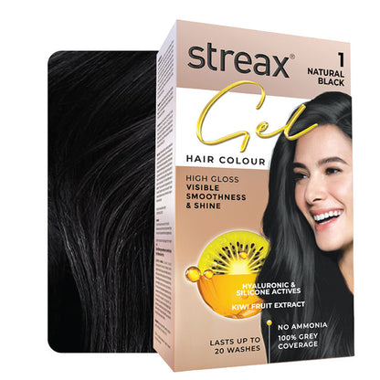 STREAX HAIR COLOUR GEL 01 NATURAL BLACK