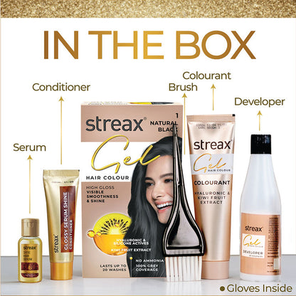 STREAX HAIR COLOUR GEL 01 NATURAL BLACK