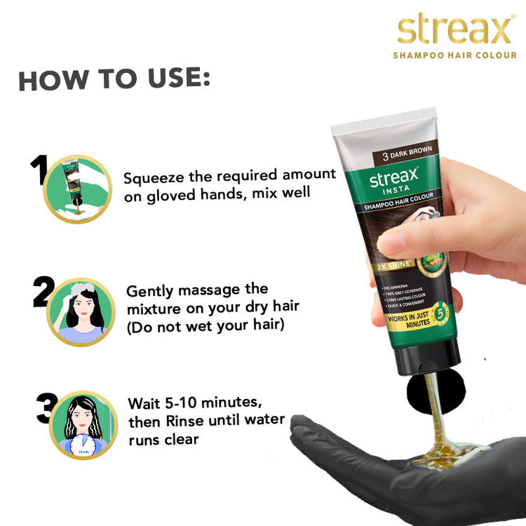 STREAX SHAMPOO COLOR TUBE 03 DARK BROWN 30ML