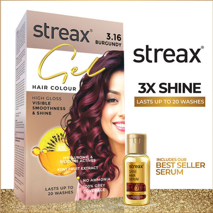 STREAX HAIR COLOUR GEL 3.16 BURGUNDY