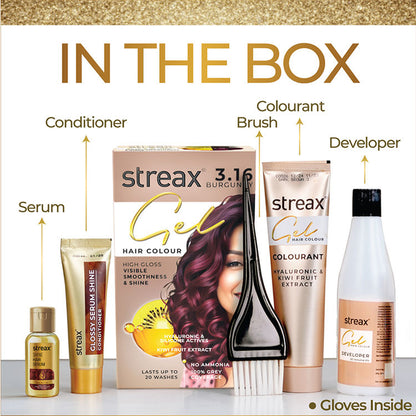STREAX HAIR COLOUR GEL 3.16 BURGUNDY